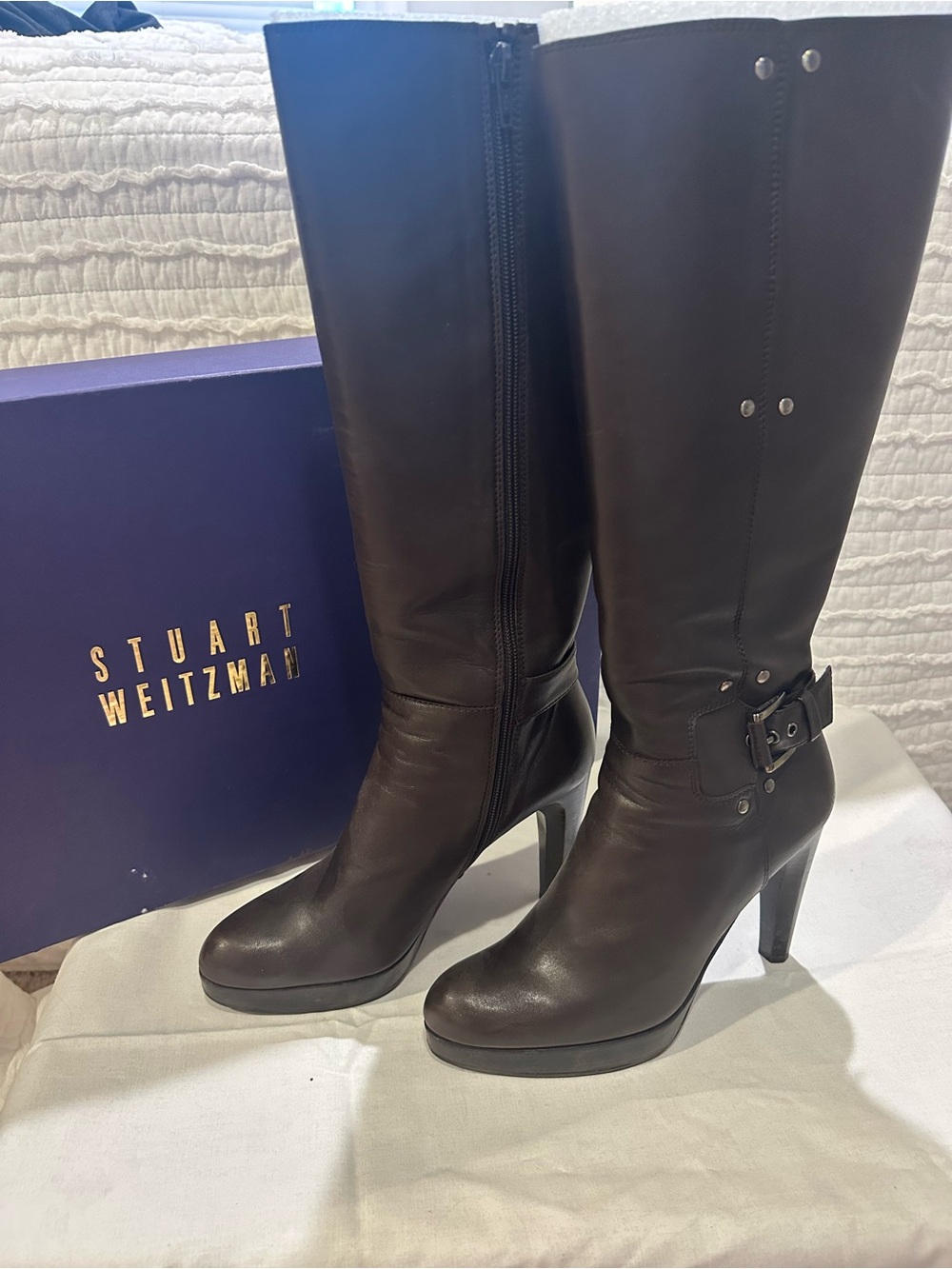 Stuart Weitzman Brown Leather Boots Size 7